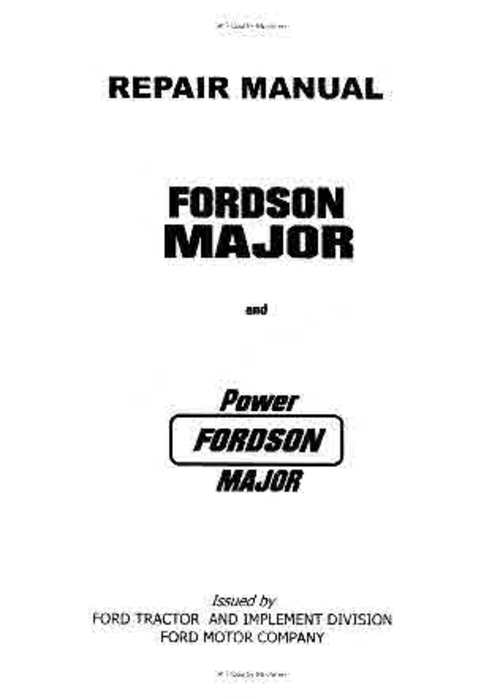Product picture Fordson Major Tractor - 52 60 64 Operation and Maintenance 