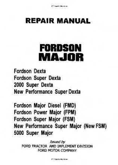 Product picture Fordson 2000 Dextra Major Workshop Service Manual